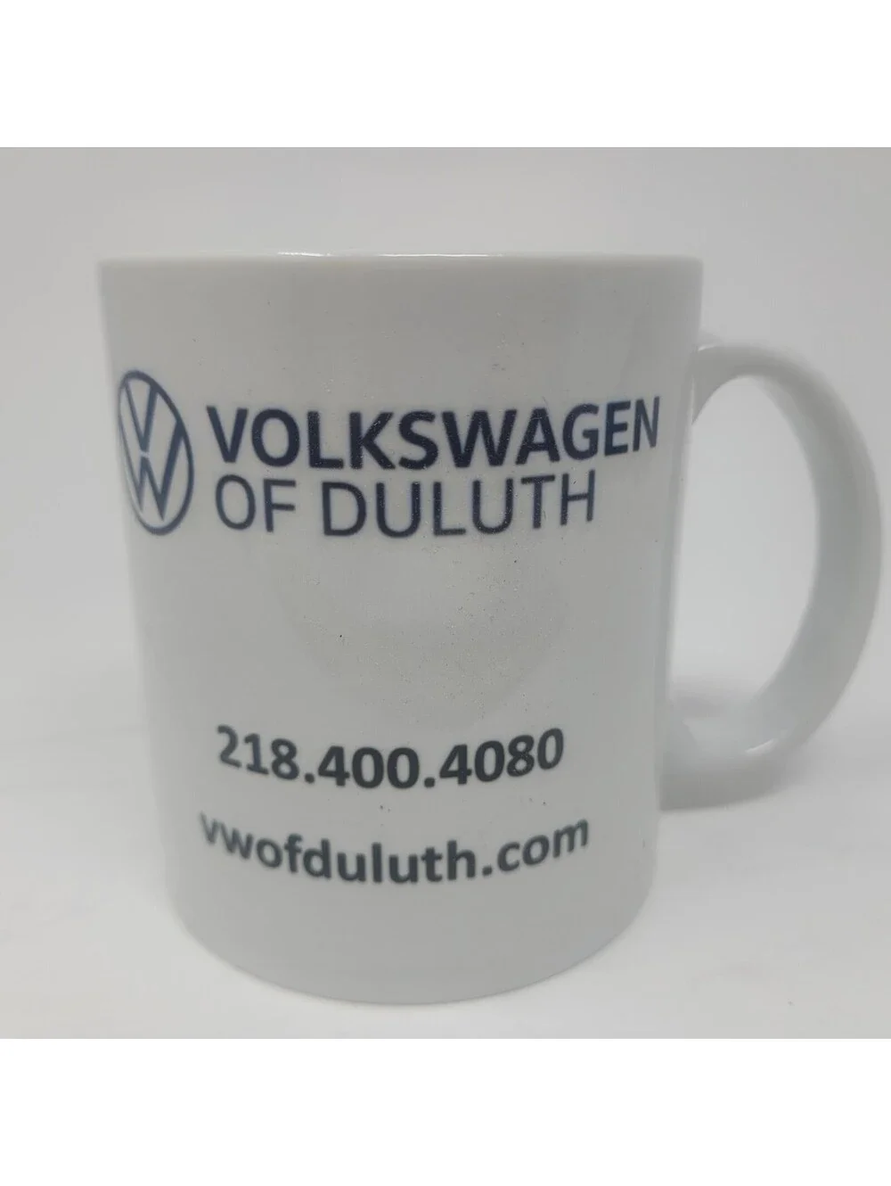 Volkswagen of Duluth Hermantown MN Dealership Coffee Mug White Ceramic VW Cup